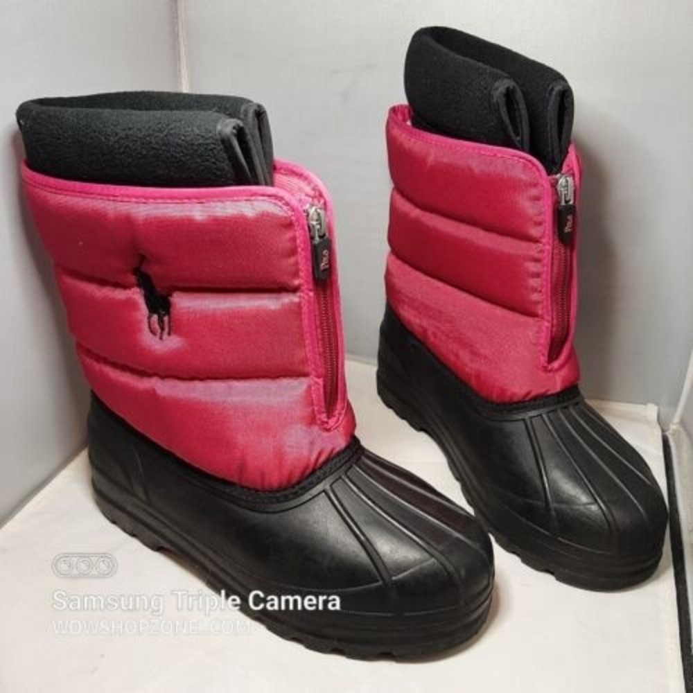 Polo Ralph Lauren Snow Boots Winter Rain Pink IV Barbie Core Womens Size 5 Girls